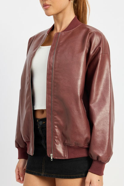 “VICTORIA” VINTAGE LEATHER BOMBER JACKET