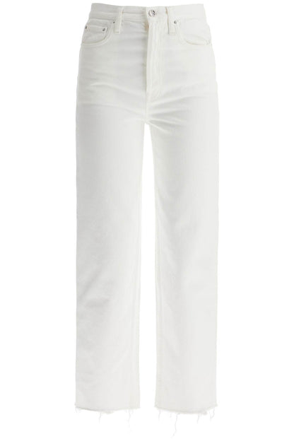 Toteme off-white organic cotton jeans with frayed hem