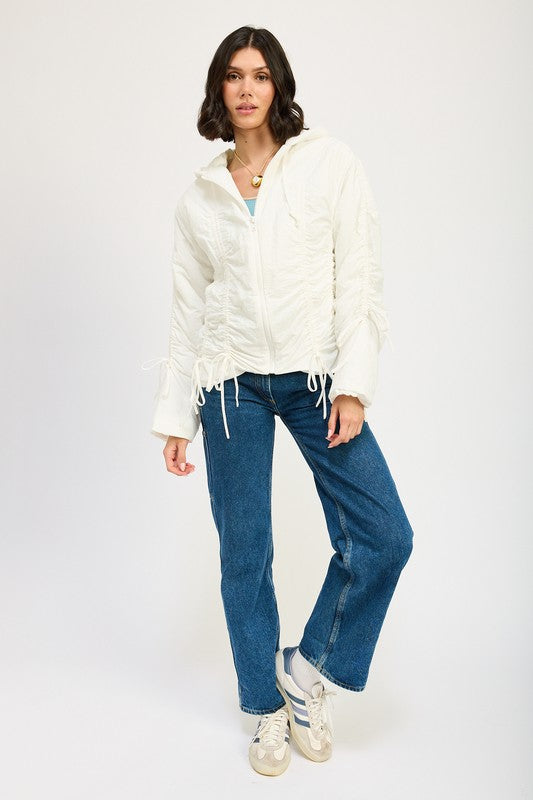 “MARYJANE” RUCHED PUFF JACKET