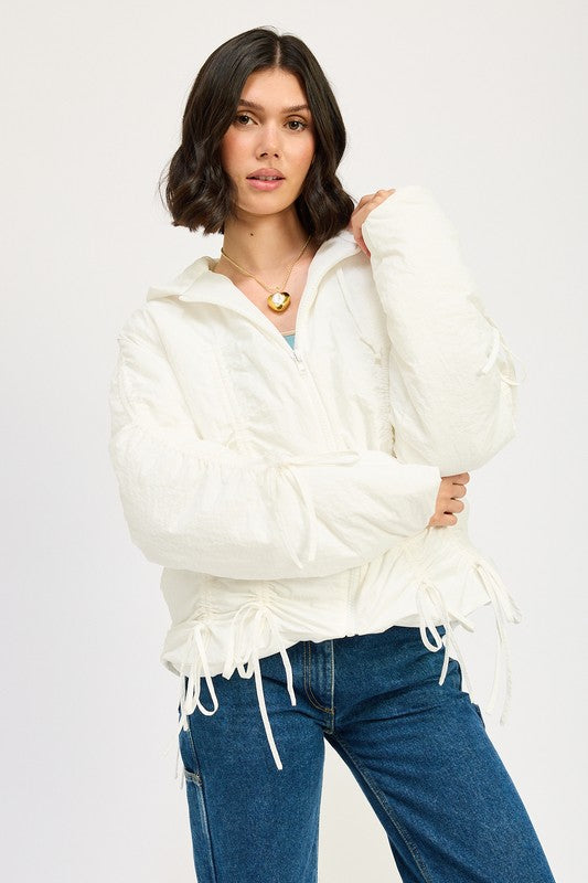 “MARYJANE” RUCHED PUFF JACKET