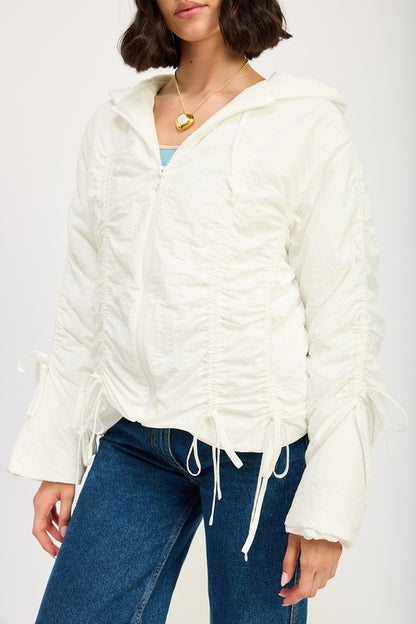 “MARYJANE” RUCHED PUFF JACKET