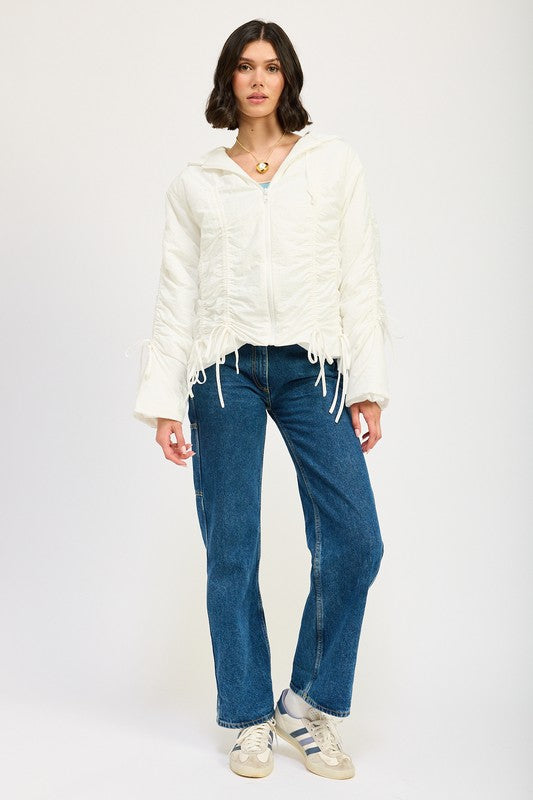 “MARYJANE” RUCHED PUFF JACKET