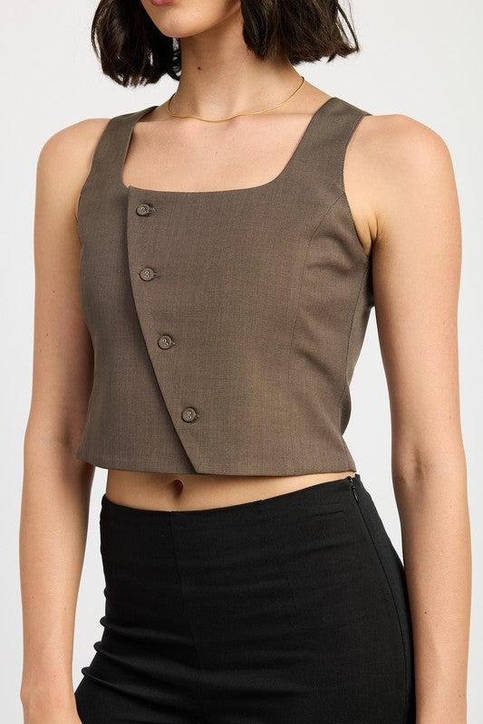 ASYMMETRICAL VEST TOP