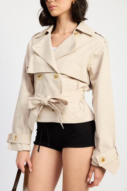 “HILARY” LAYERED TRENCH STYLE JACKET