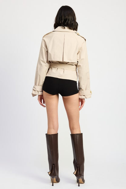 “HILARY” LAYERED TRENCH STYLE JACKET