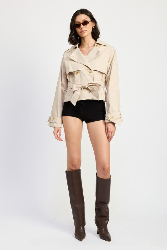 “HILARY” LAYERED TRENCH STYLE JACKET