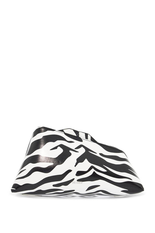 The Attico The Attico black and white zebra print calfskin clutch with zip