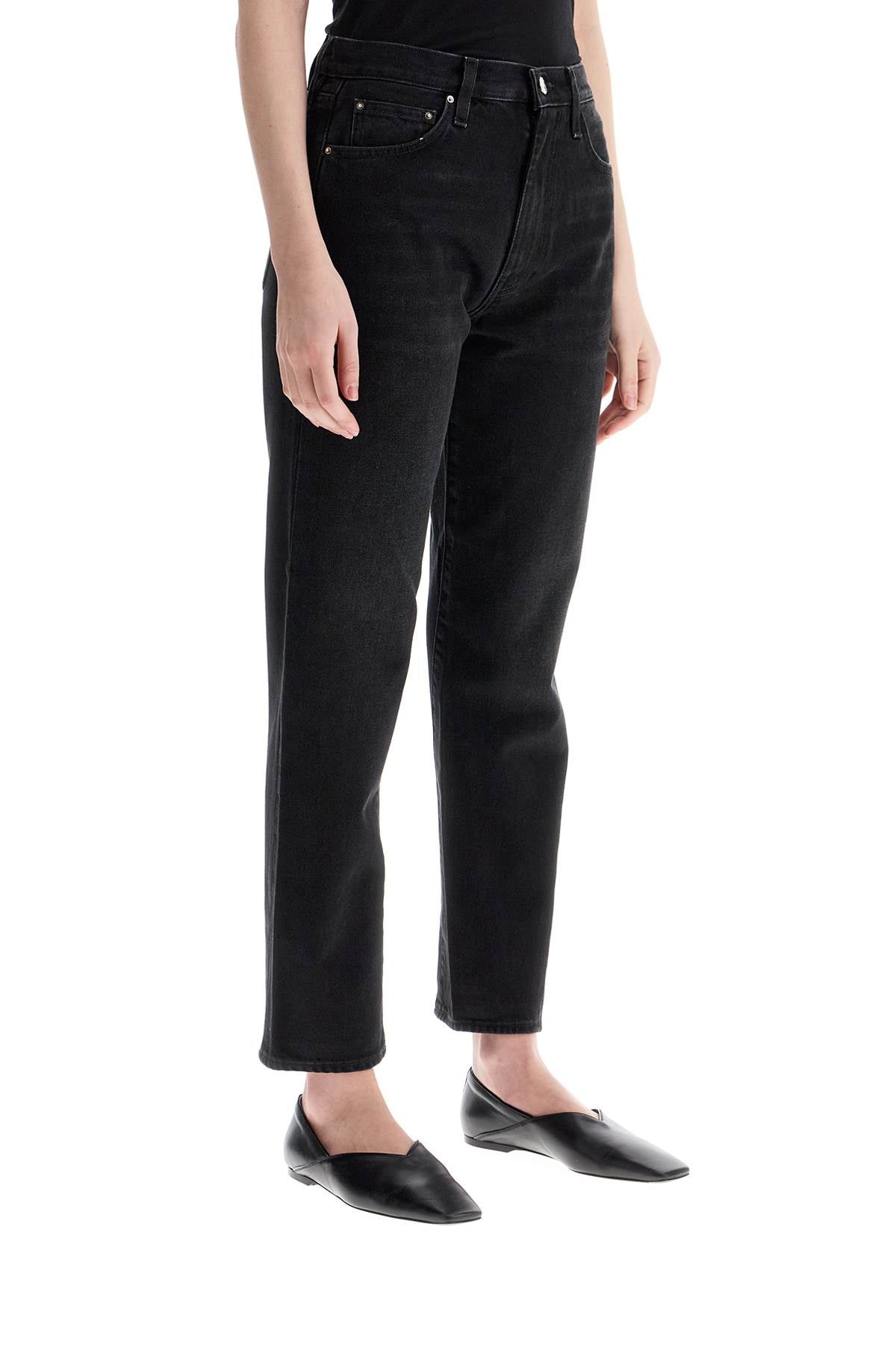 Toteme Toteme faded black organic cotton jeans with twisted seams