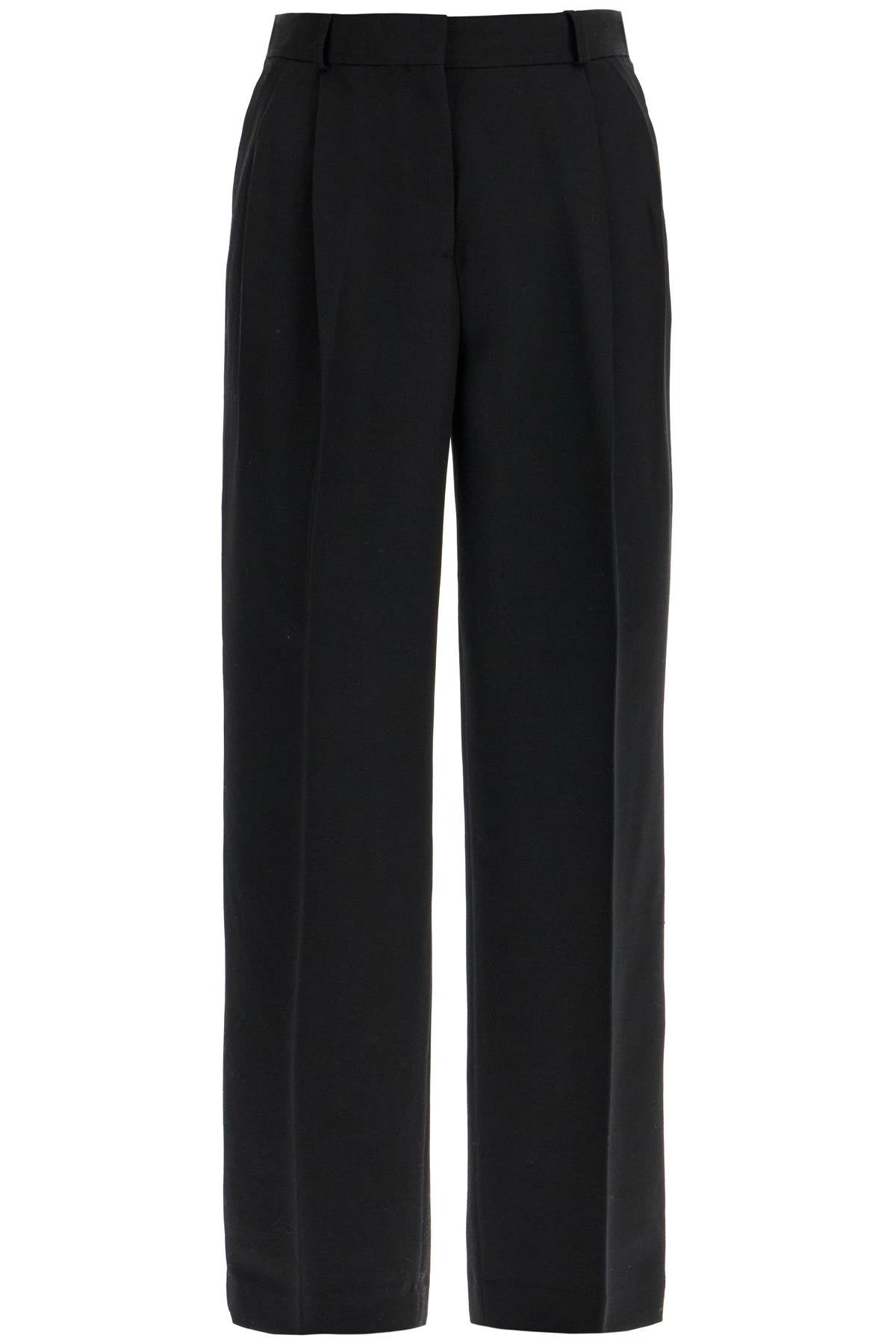 Toteme Toteme tailored high-waisted wide-leg pants black sustainable materials