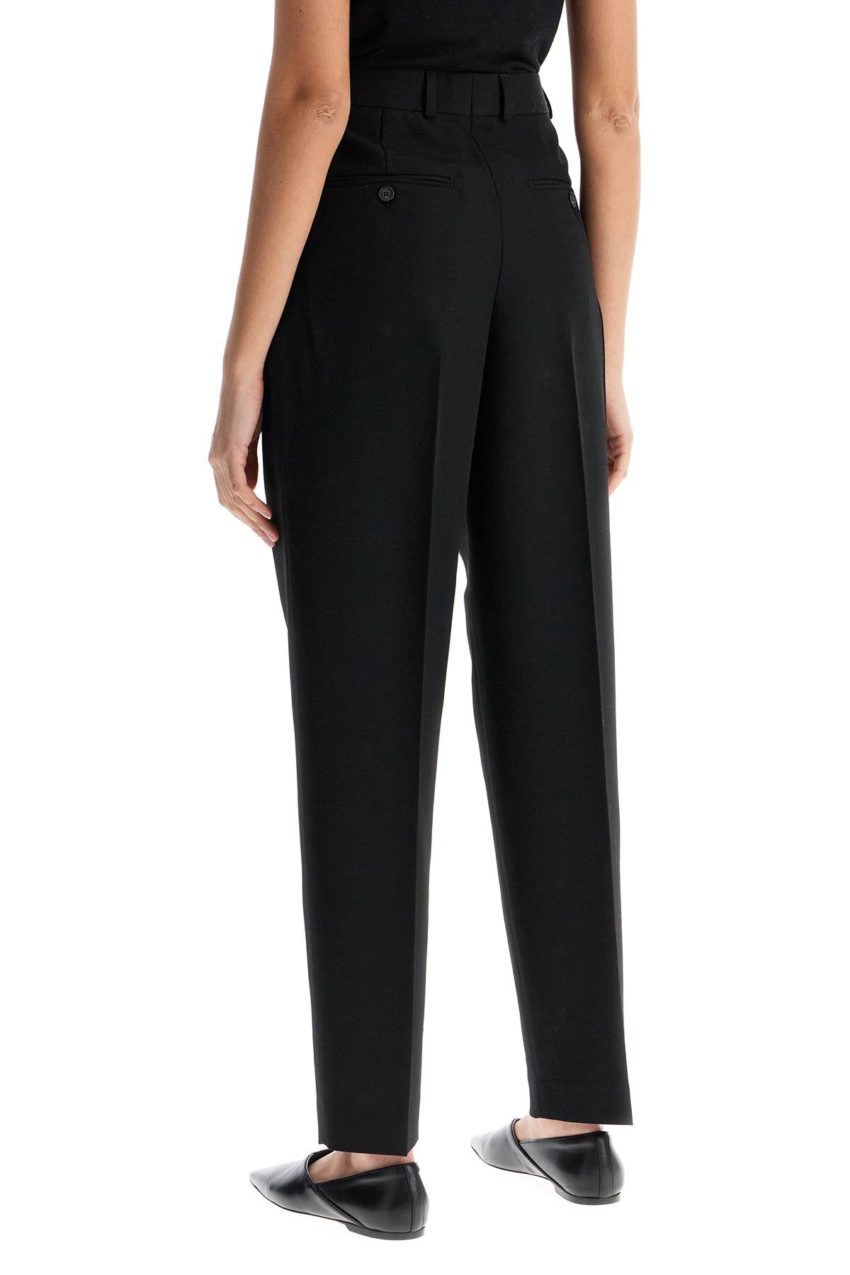 Toteme Toteme tailored high-waisted wide-leg pants black sustainable materials