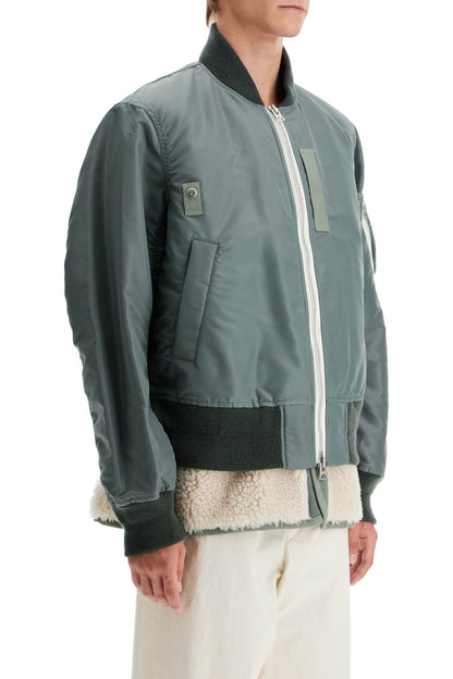 Sacai Sacai layered hybrid bomber jacket