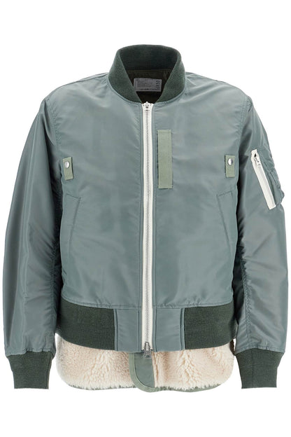 Sacai Sacai layered hybrid bomber jacket