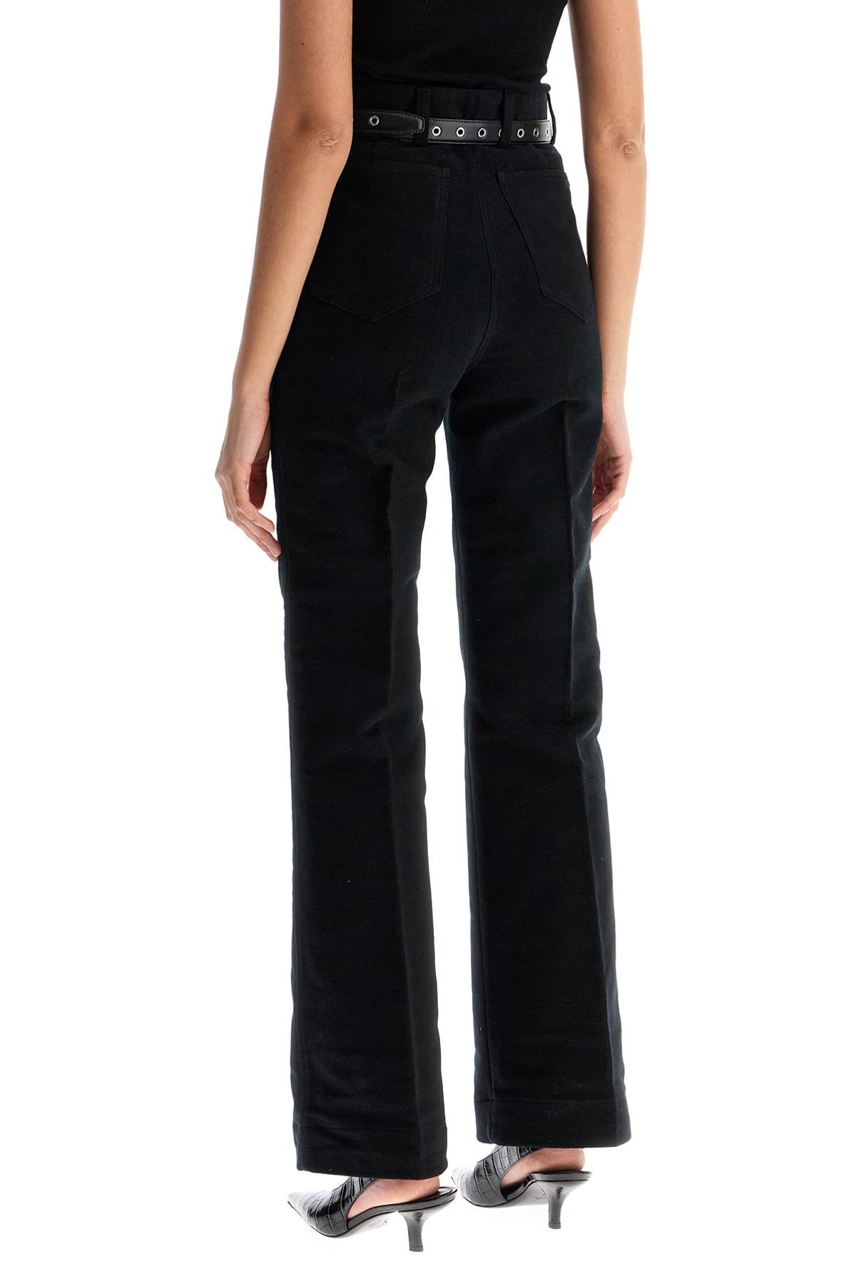 Toteme Toteme high-waisted flared pants in black organic cotton