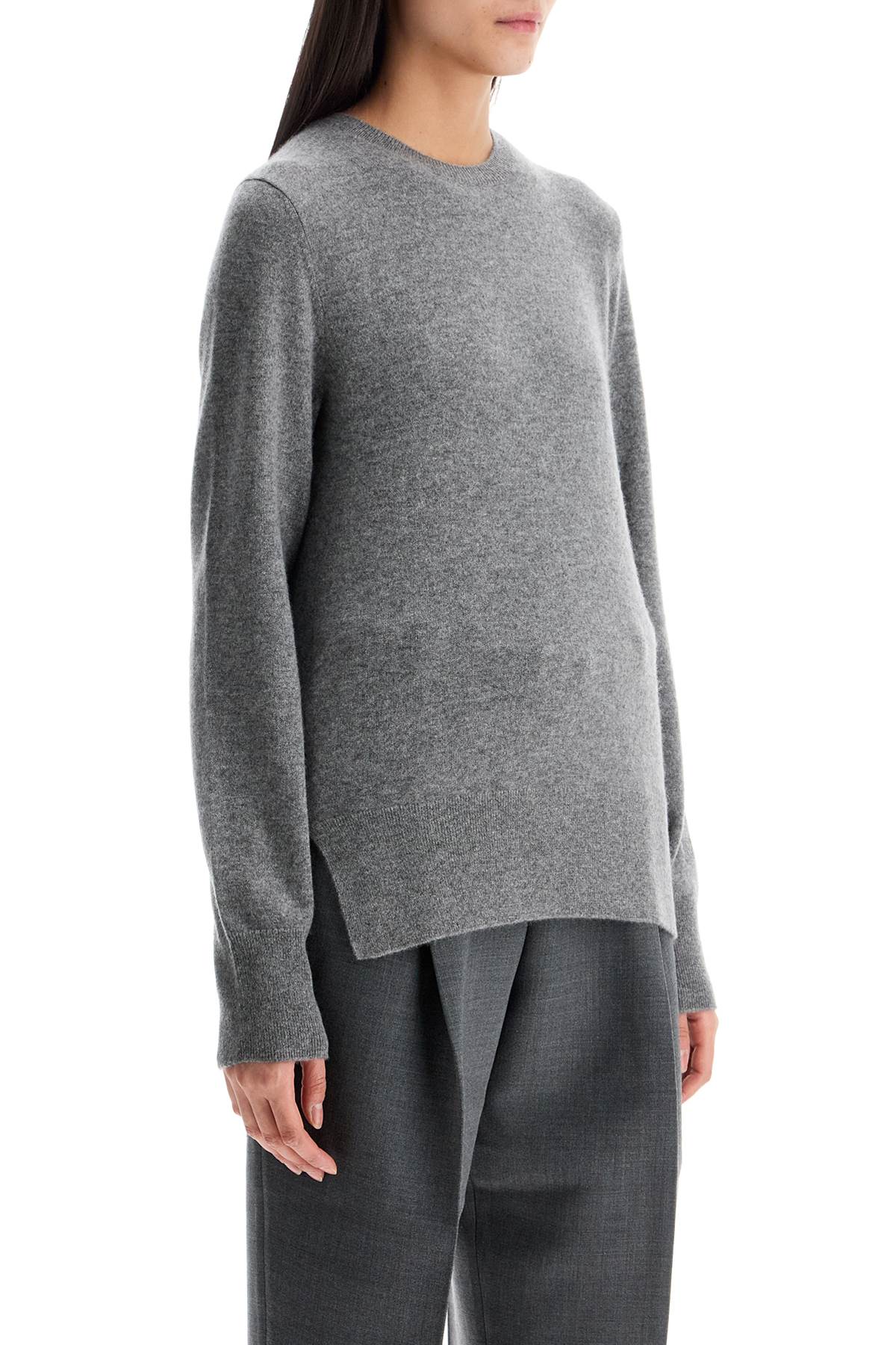 Toteme Toteme asymmetrical grey mélange cashmere sweater