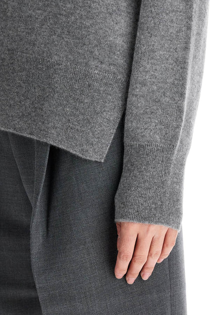 Toteme Toteme asymmetrical grey mélange cashmere sweater