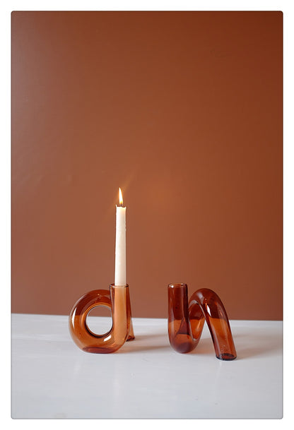 Glass candle holder