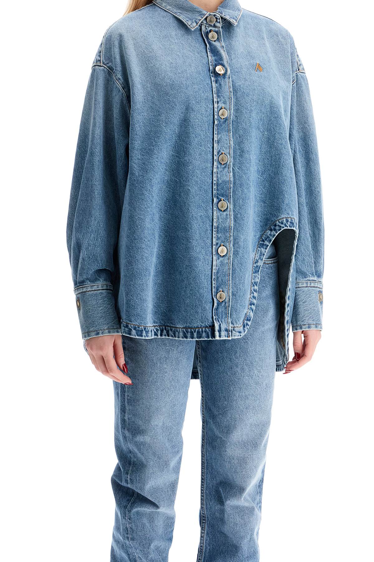 The Attico The Attico asymmetric denim overshirt with