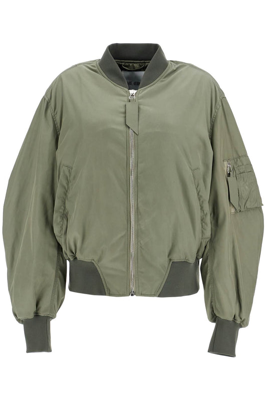 The Attico The Attico oversized bomber jacket with puff sleeves military green