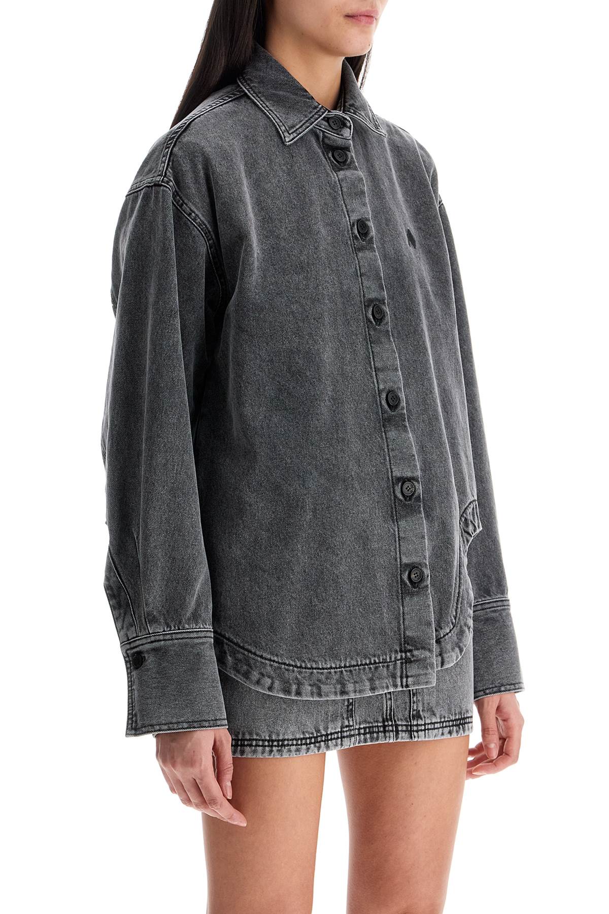 The Attico oversized black denim bomber