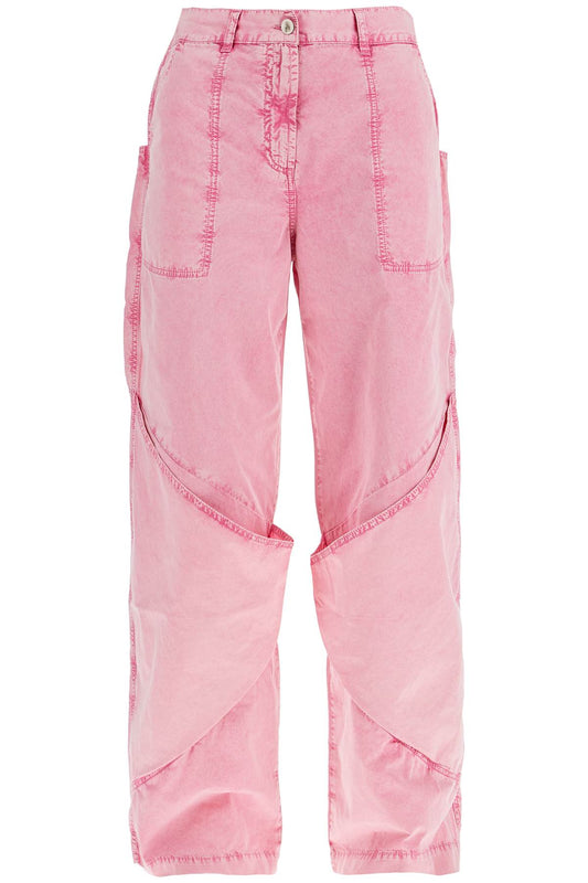 The Attico The Attico high-waisted loose fit pink palazzo pants in cotton