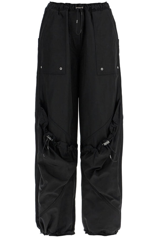 The Attico The Attico high-waisted black elasticated loose fit trousers with pockets