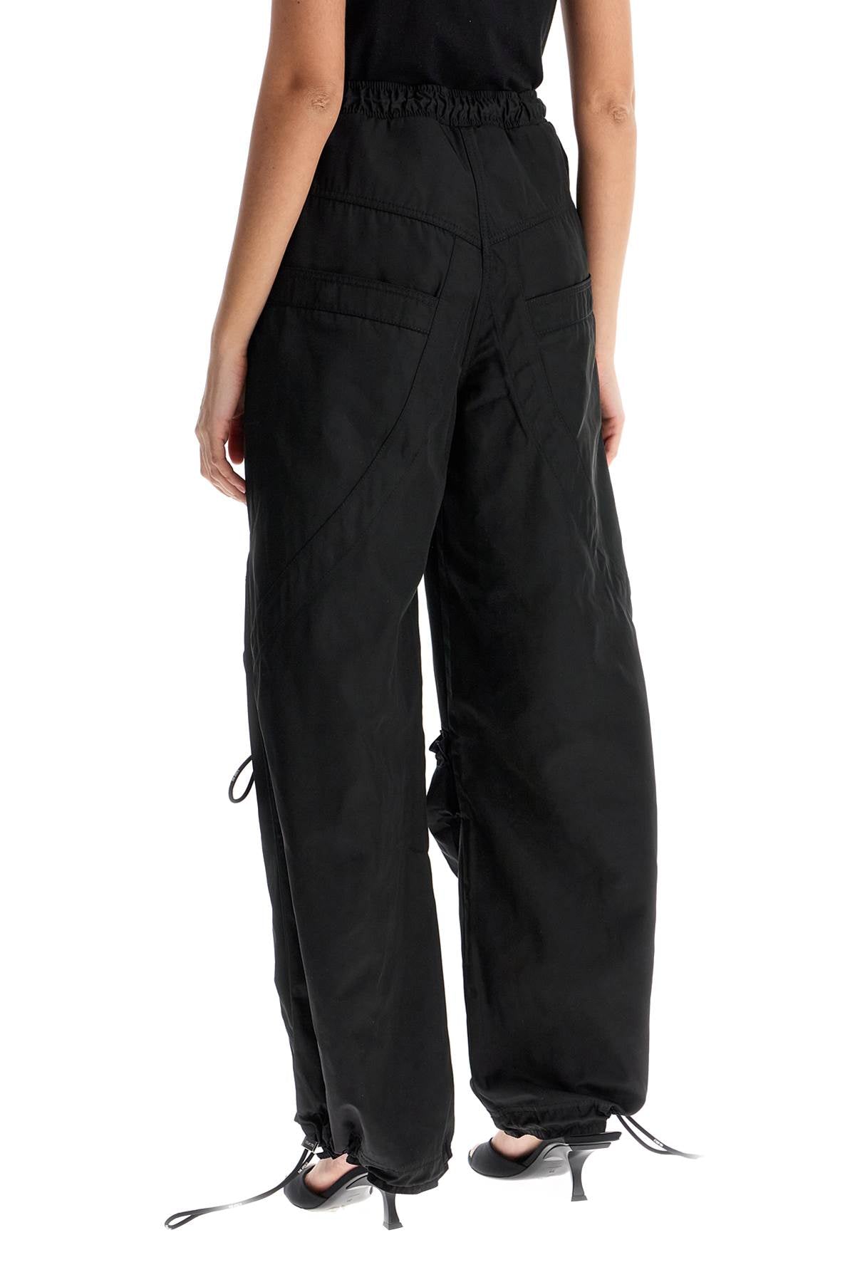 The Attico The Attico high-waisted black elasticated loose fit trousers with pockets