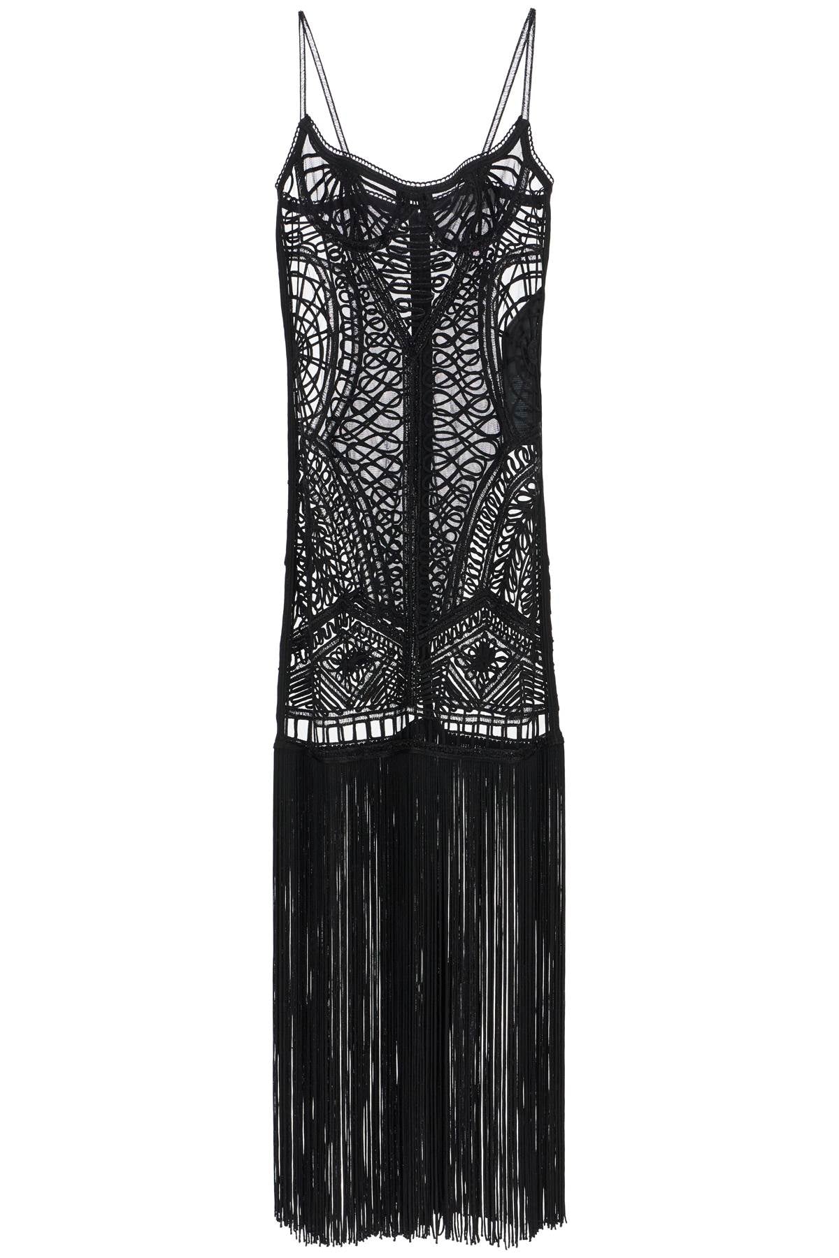 The Attico The Attico embroidered tulle midi dress