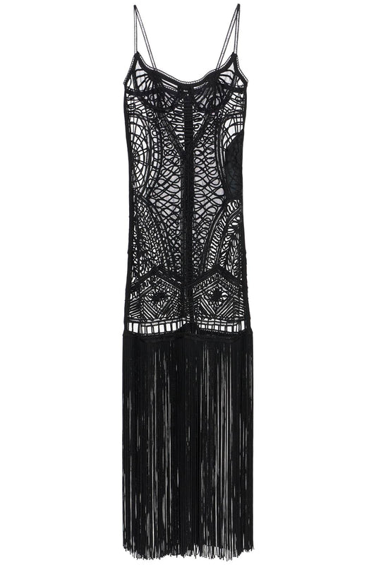 The Attico The Attico embroidered tulle midi dress