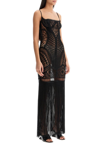 The Attico The Attico embroidered tulle midi dress