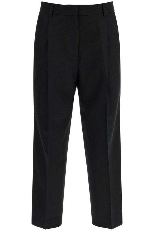 Toteme Toteme black recycled wool wide leg trousers