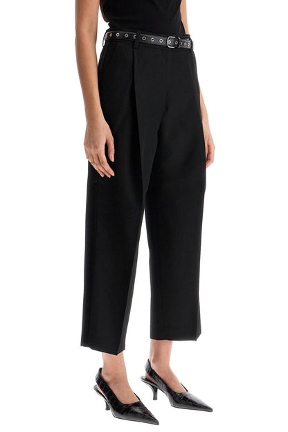 Toteme Toteme black recycled wool wide leg trousers