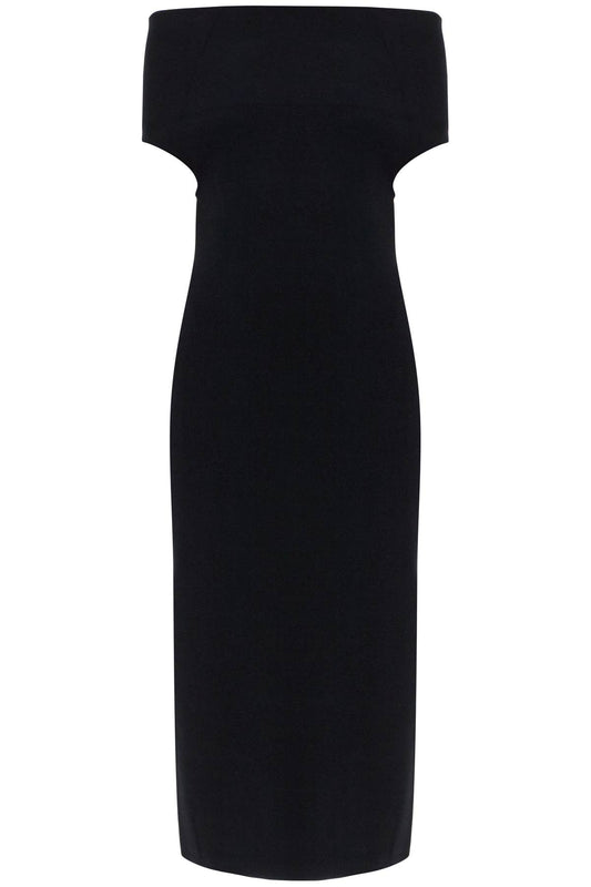 Toteme Toteme elegant black long viscose knit dress