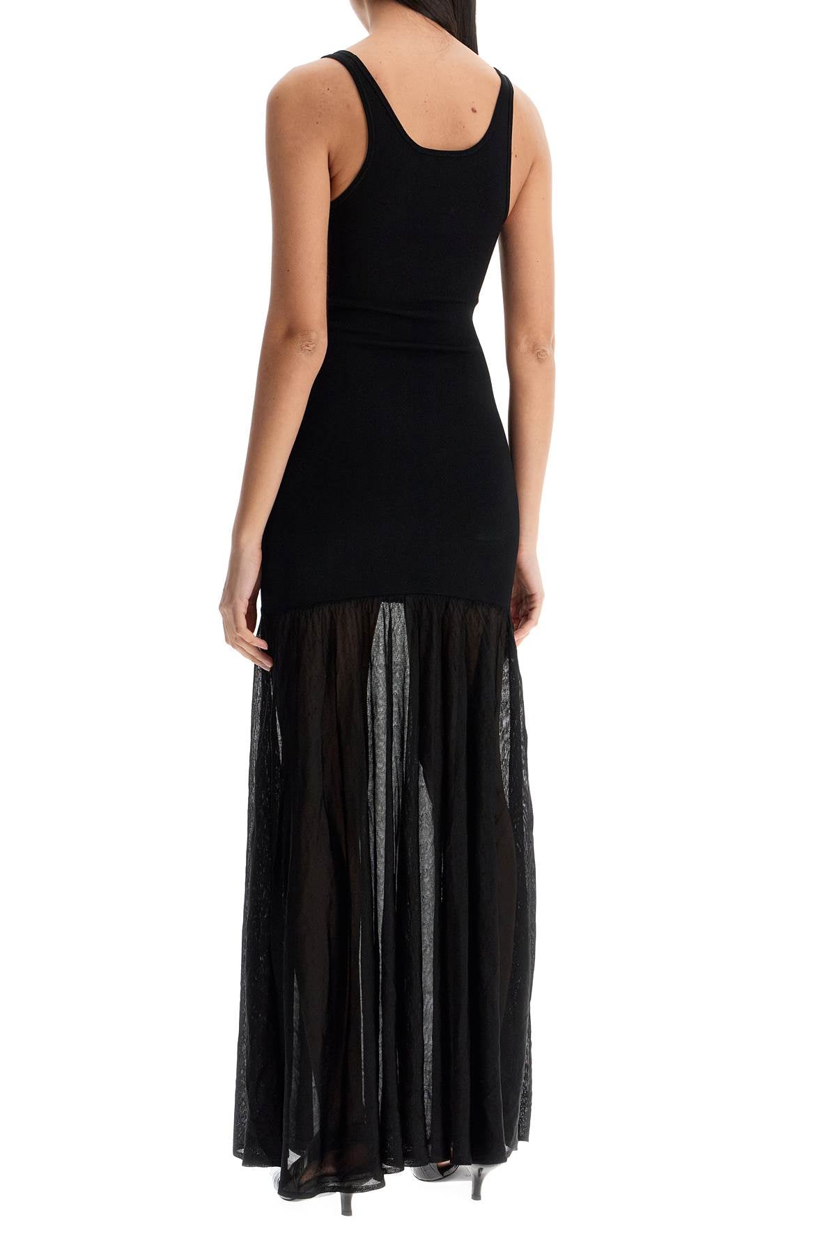 Toteme Toteme long black evening sleeveless dress with wide neckline