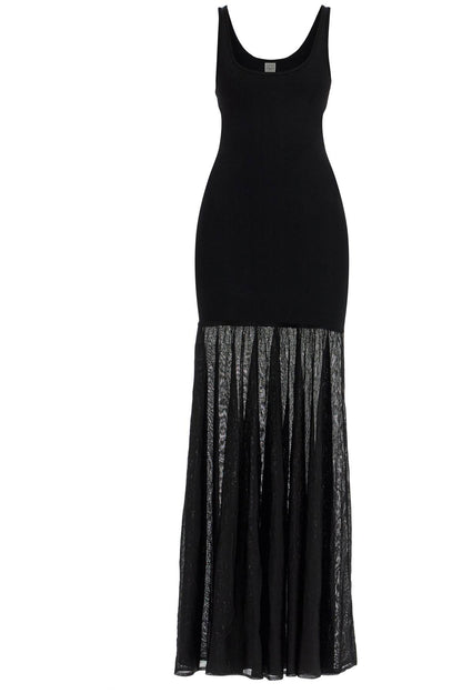 Toteme Toteme long black evening sleeveless dress with wide neckline