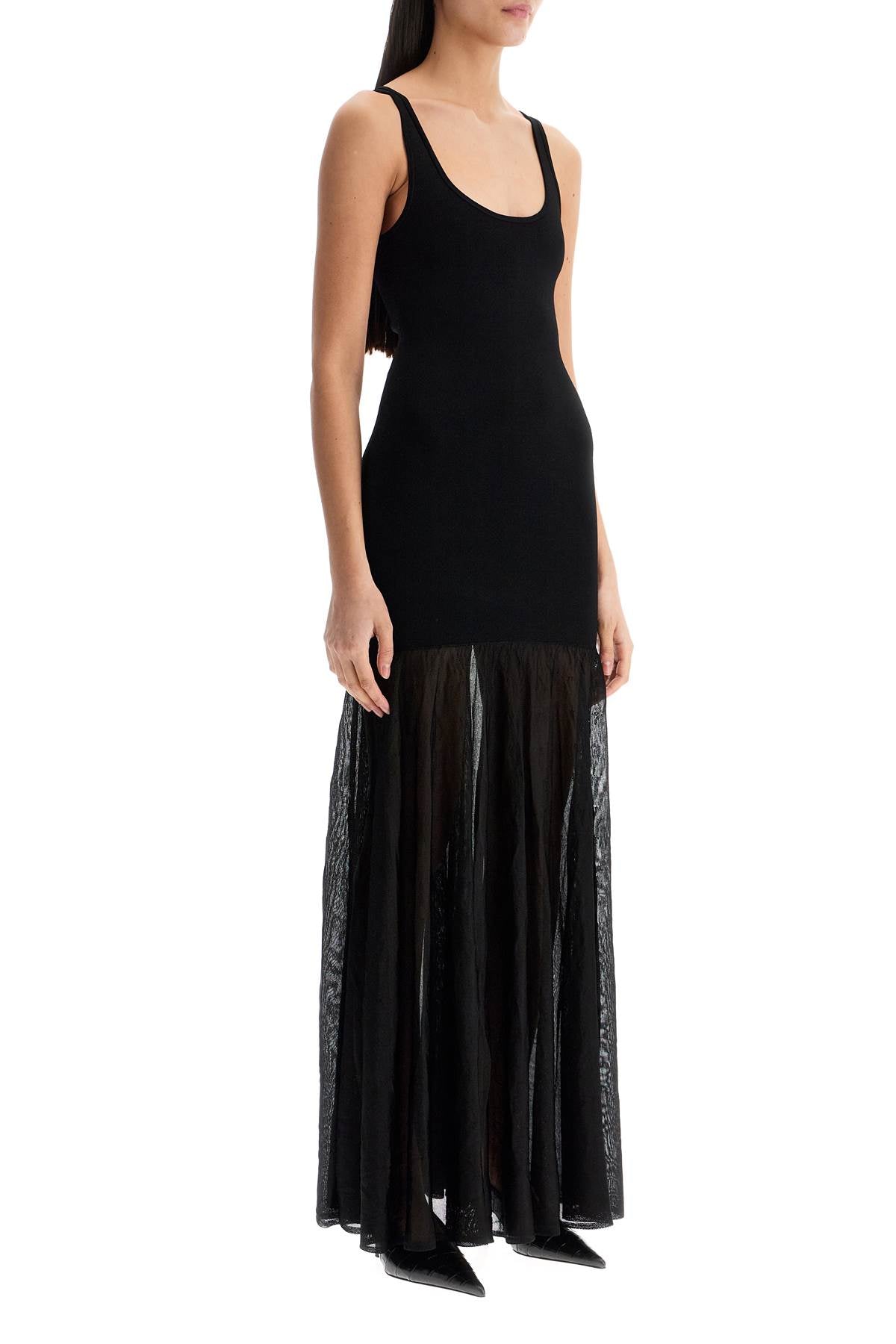 Toteme Toteme long black evening sleeveless dress with wide neckline