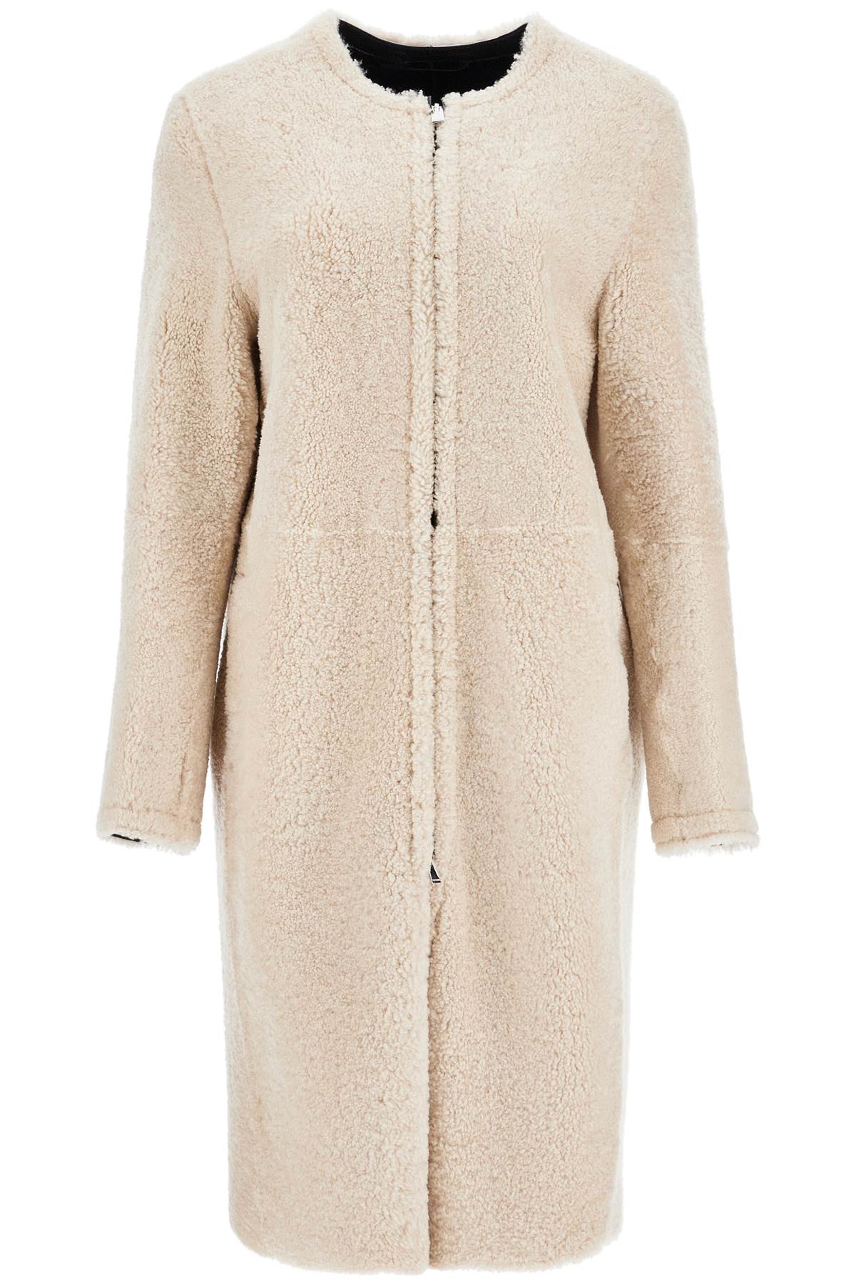 Toteme Toteme beige shearling coat with zip