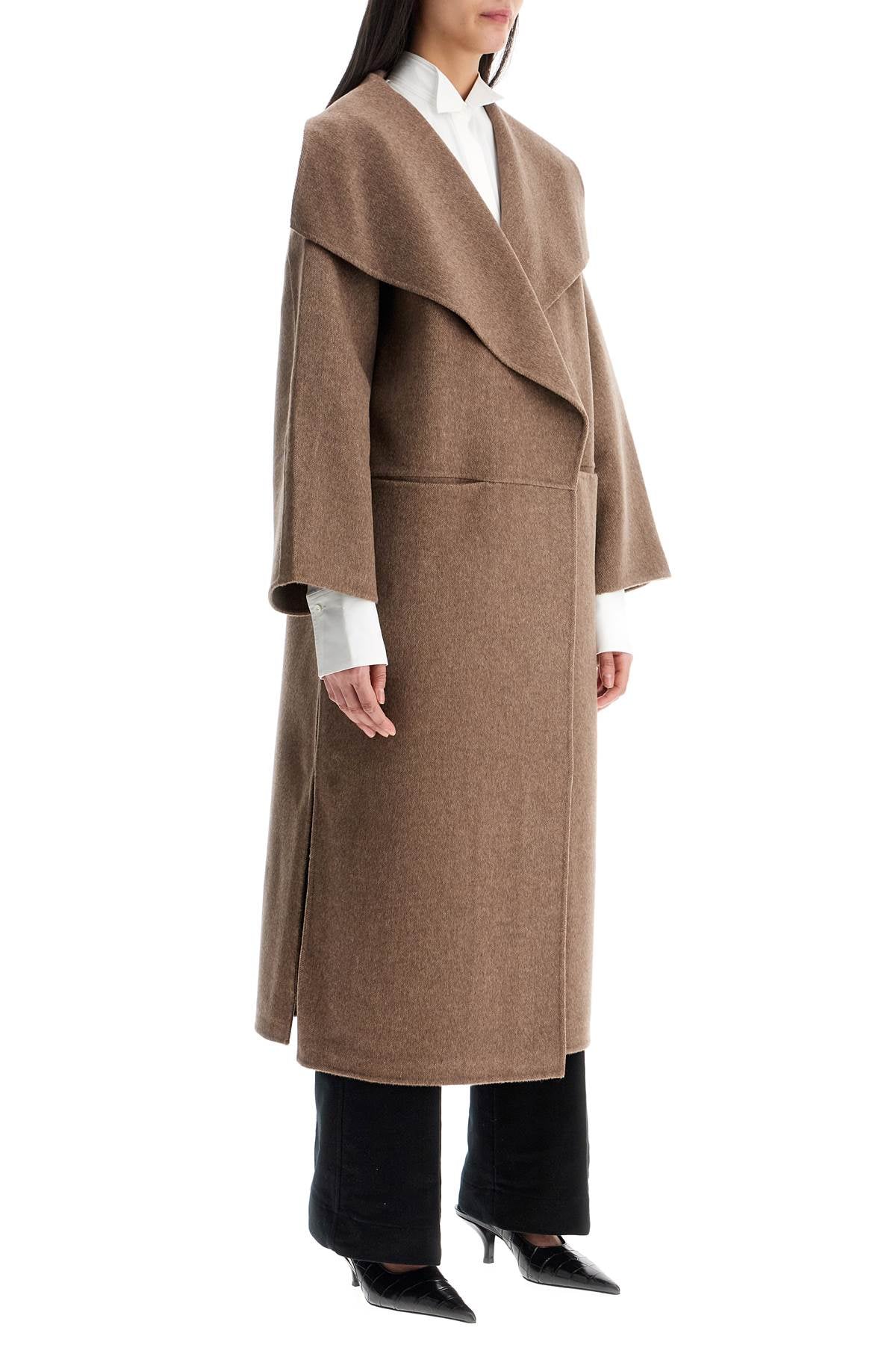 Toteme Toteme beige wool and cashmere kimono coat