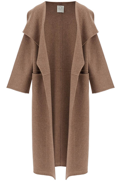 Toteme Toteme beige wool and cashmere kimono coat