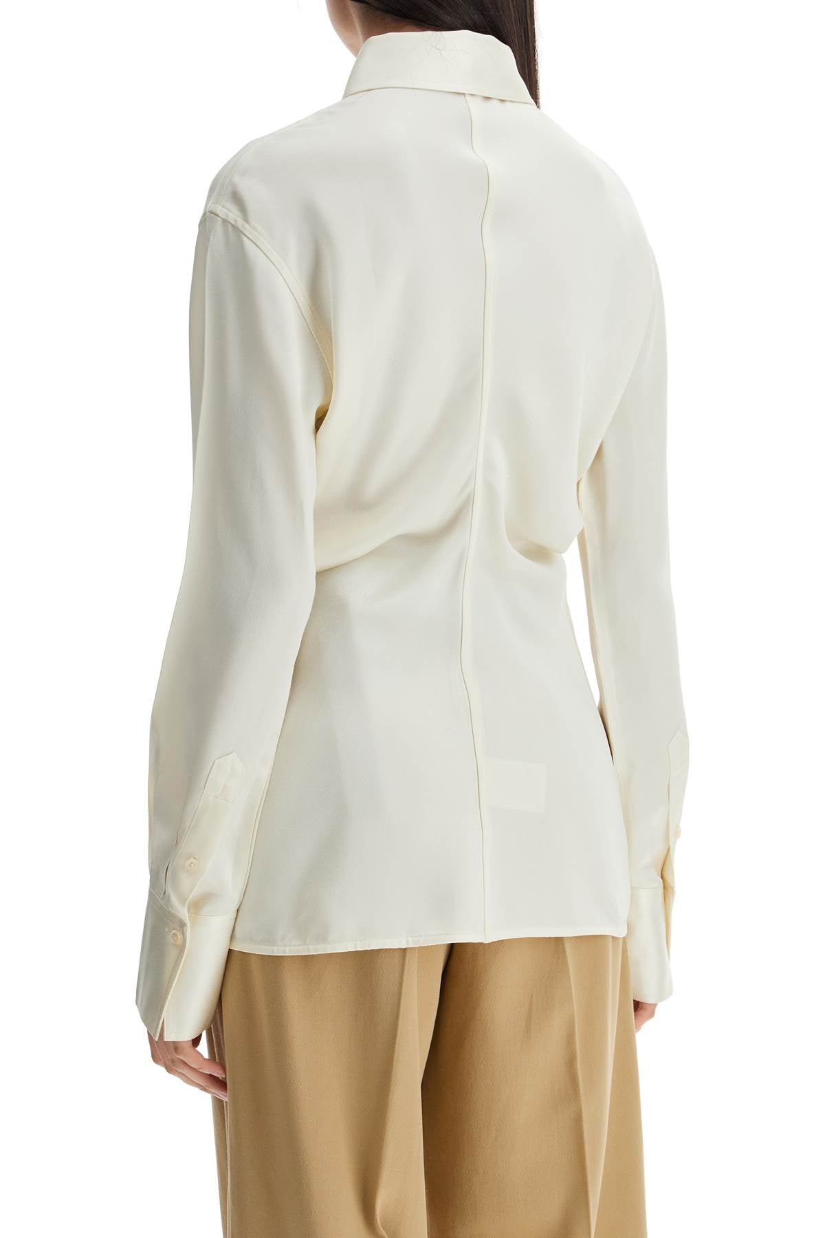 Toteme slouchy long sleeve shirt macadamia