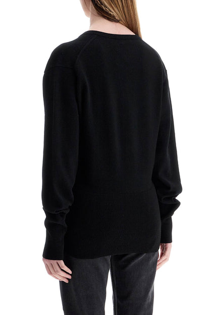 Toteme Toteme rws wool black sweater with deep v-neck