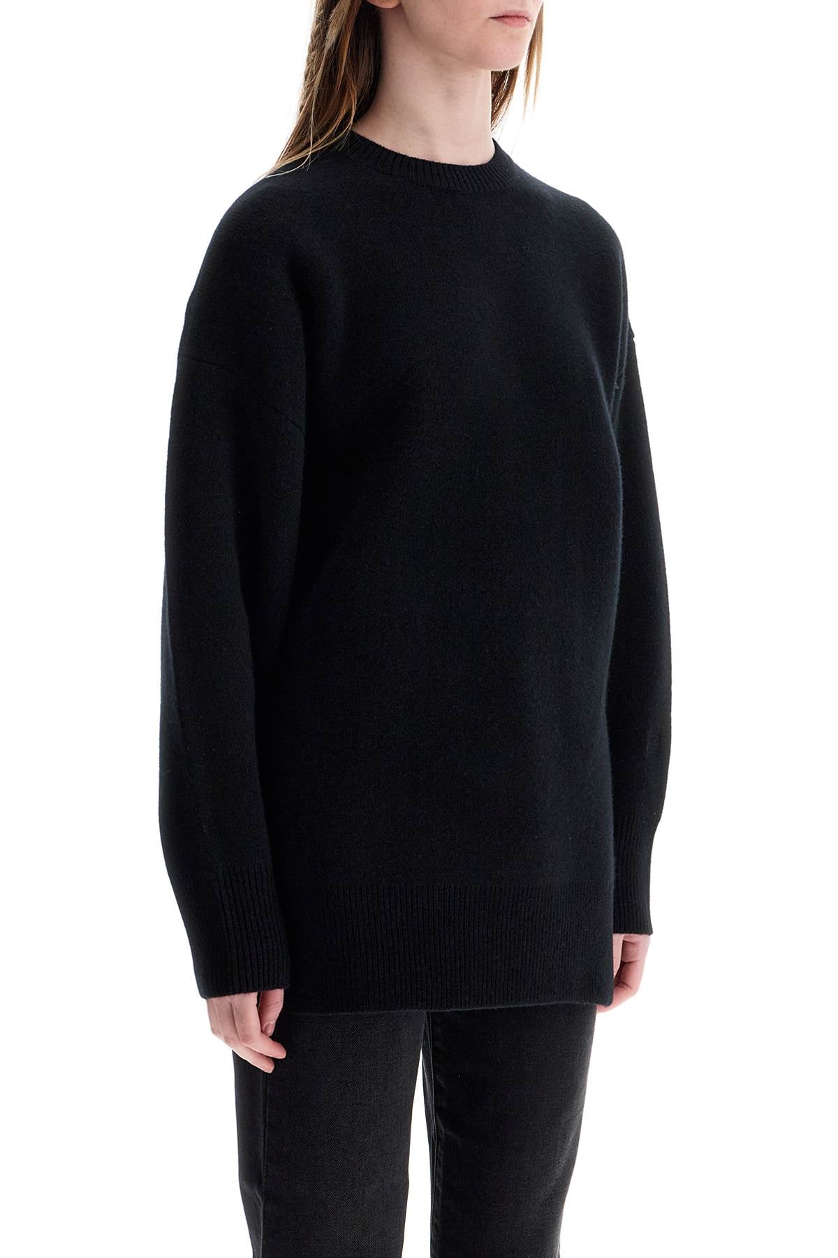 Toteme Toteme oversized black wool and cashmere sweater