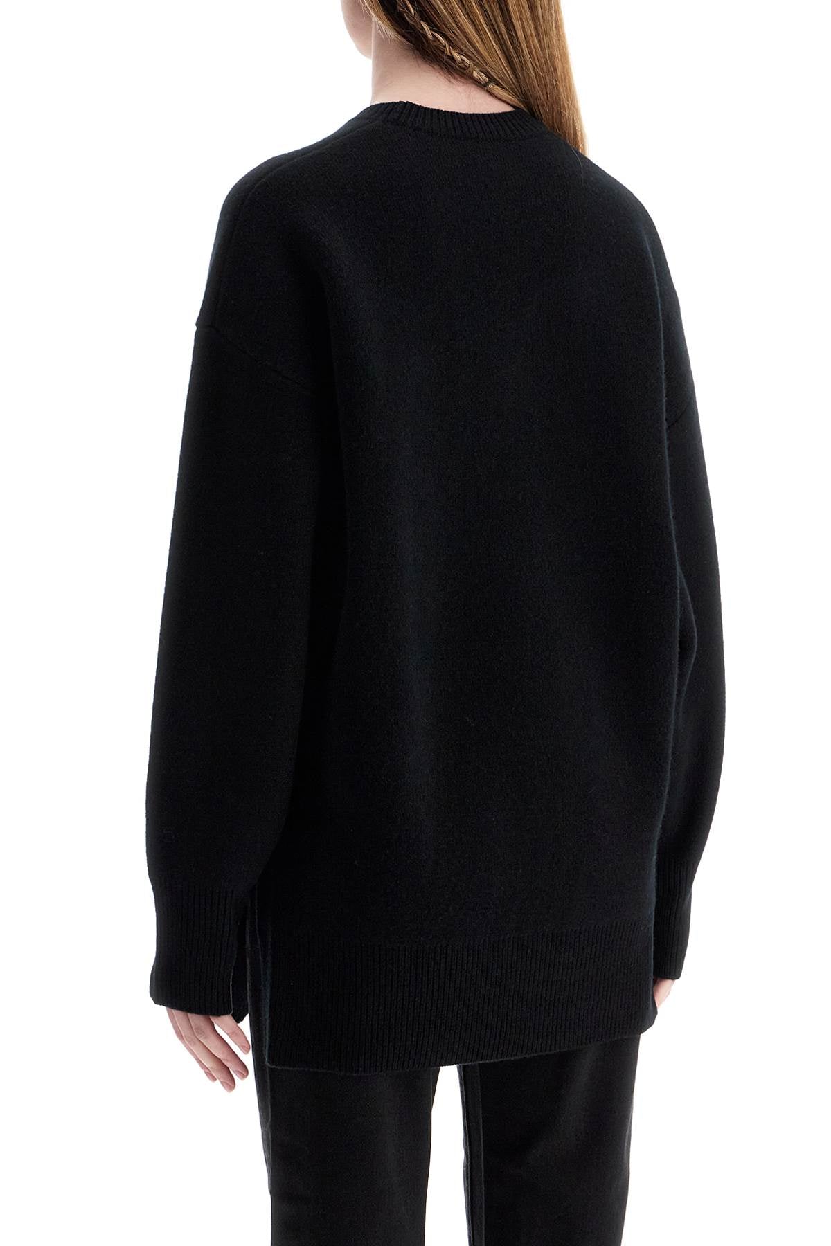 Toteme Toteme oversized black wool and cashmere sweater