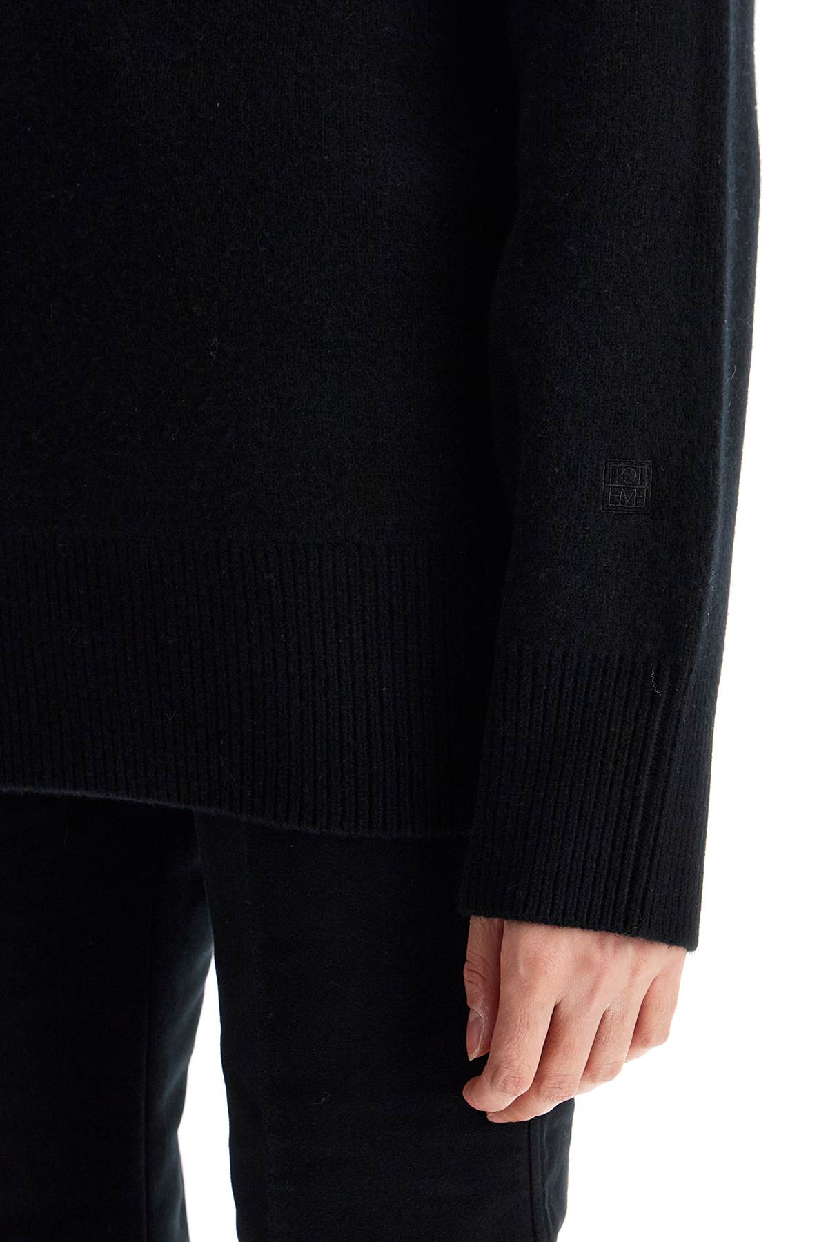 Toteme Toteme black rws wool and cashmere turtleneck sweater