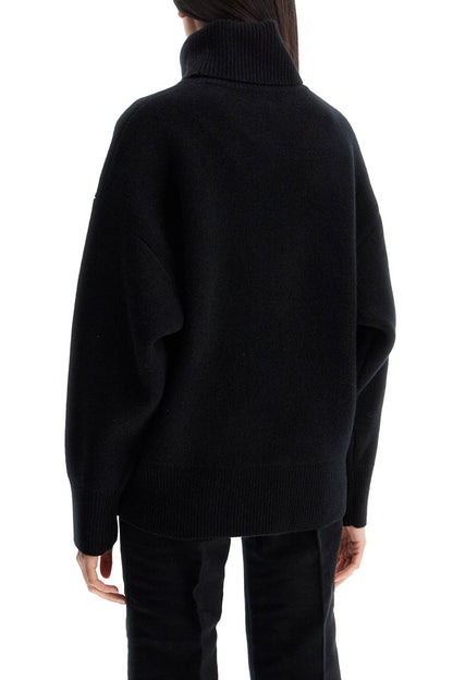 Toteme Toteme black rws wool and cashmere turtleneck sweater