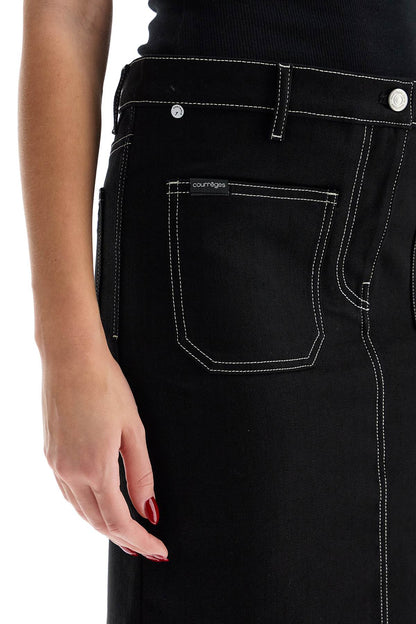 Courreges denim midi skirt in seven