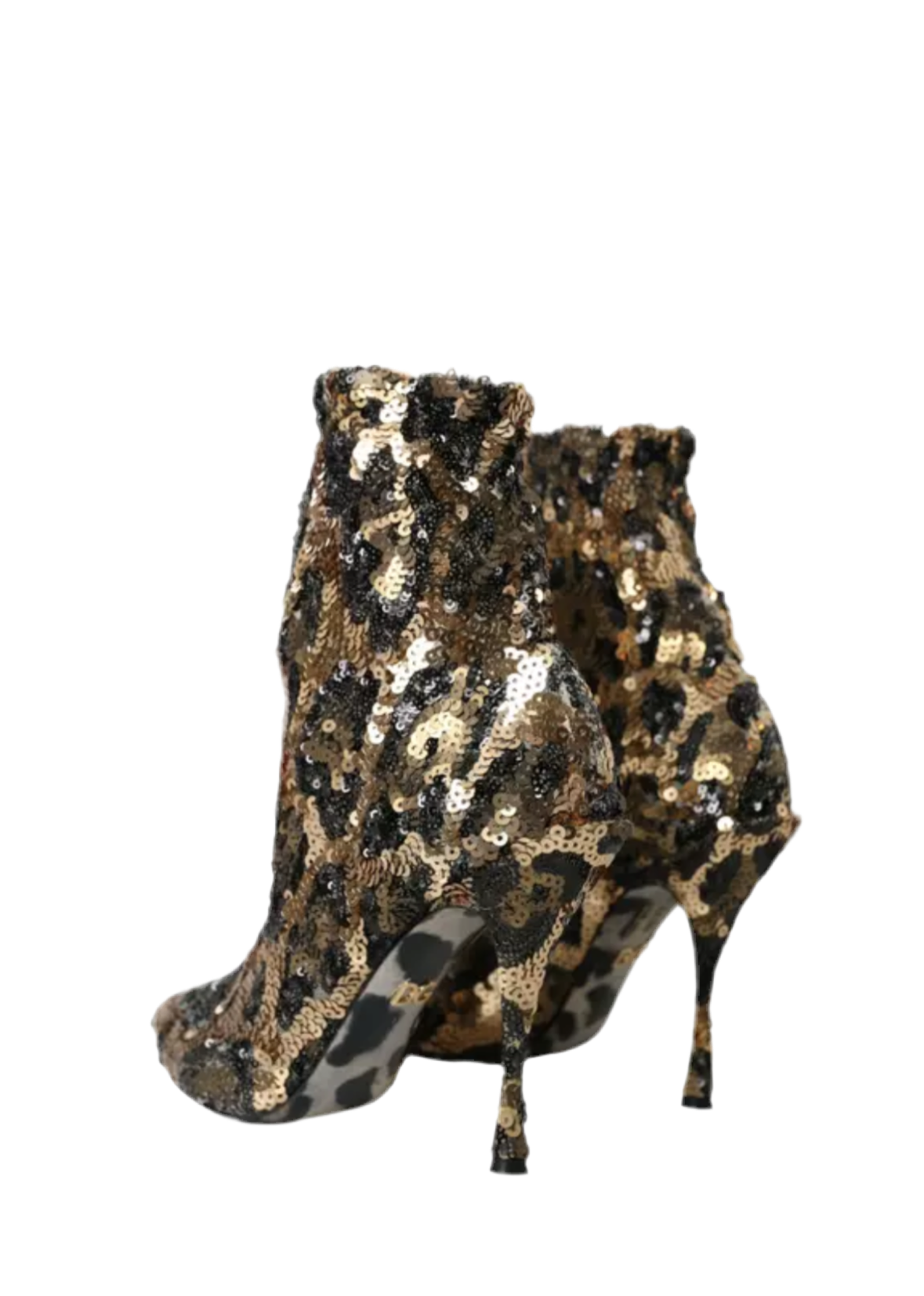 DOLCE & GABBANA
GOLD LEOPARD SEQUINS HEELS BOOTS SHOES