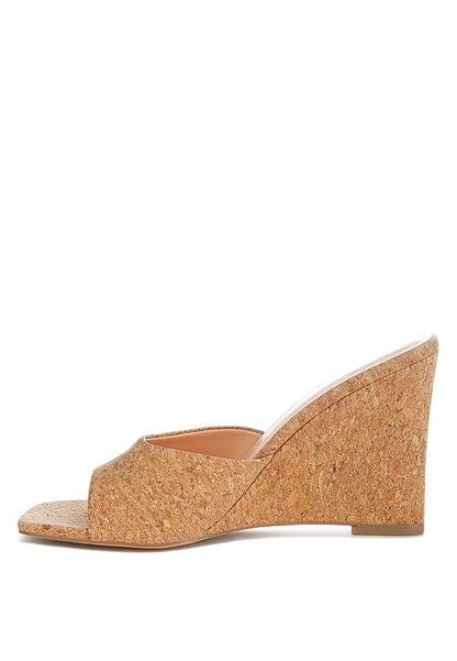 “SHILO” Cork Wedge Sandals