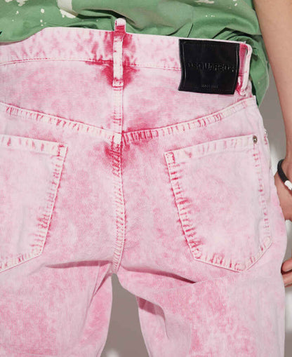 DSQUARED2 ACID WASH PINK JEANS