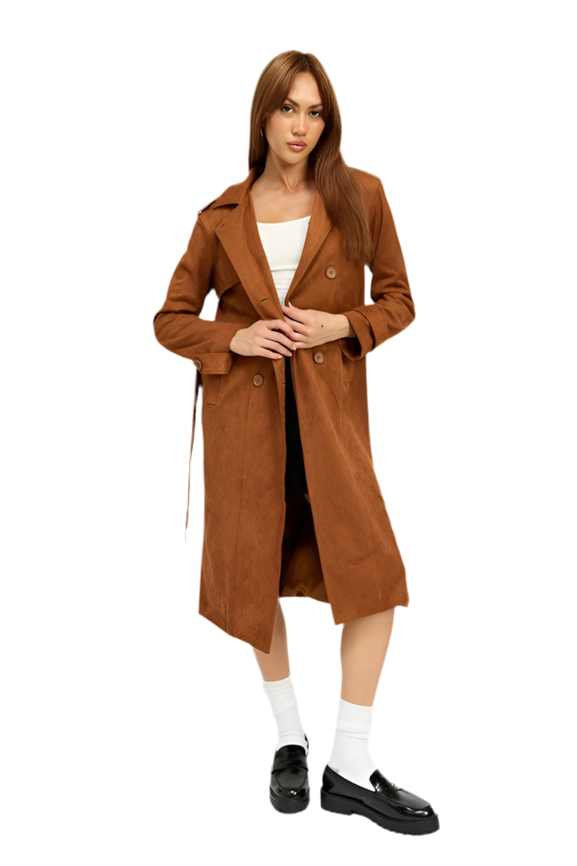 “ANDREA” SUEDE TRENCH COAT