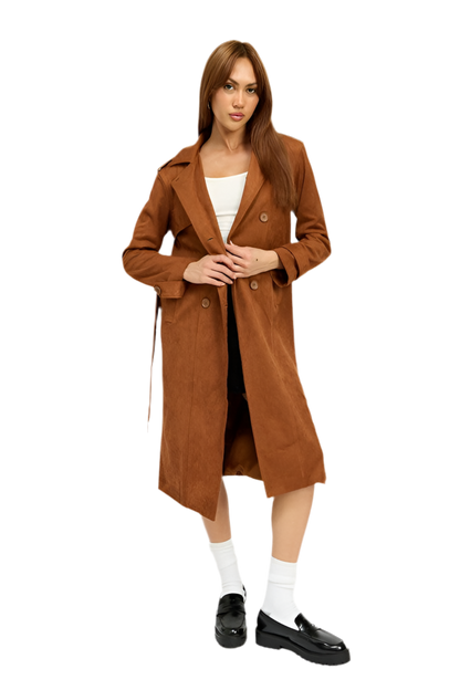 “ANDREA” SUEDE TRENCH COAT